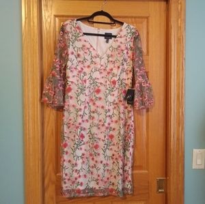 Adrianna Papell floral bell sleeve dress